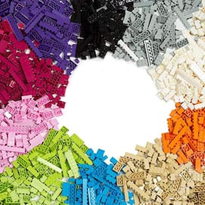 Conjunto de tijolos de construção - 1000 peças, 10 cores