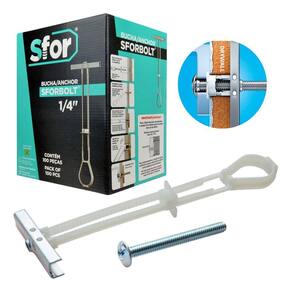Kit Bucha Gesso Drywall Com Parafuso 1/4 Cx C/ 100 Unidades Sforbolt
