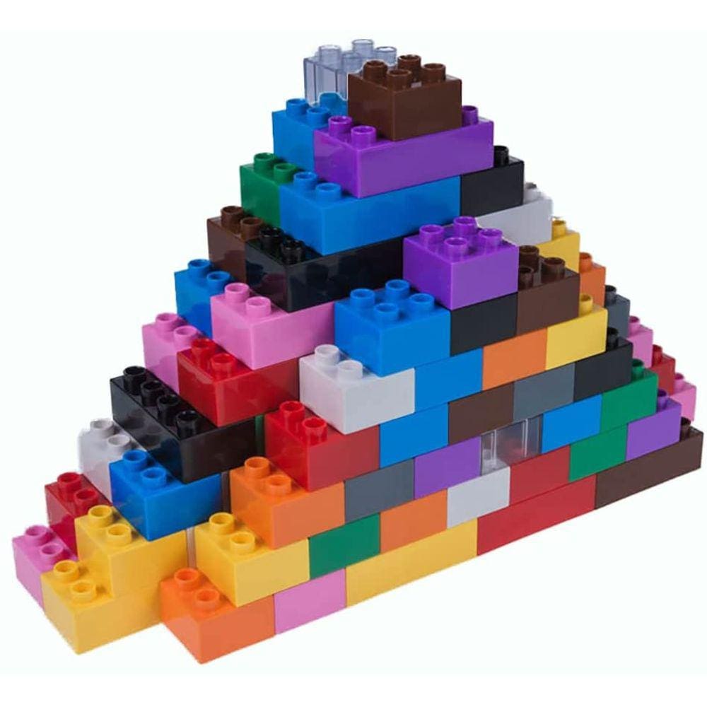 Conjunto de tijolos — 108 unidades — 12 cores do arco-íris — Grandes blocos de construção