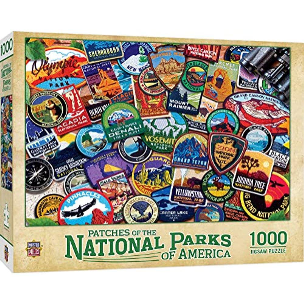 Quebra-cabeça National Parks Patches de 1000 peças - 49x68cm