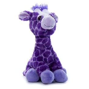 Pelúcia roxa com bicho de pelúcia girafa, animais de zoológico, brinquedo de girafa de 30 cm