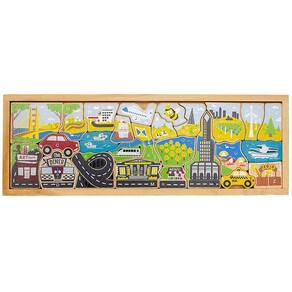Conjunto de quebra-cabeças e brinquedos City A-Z - Aprendendo, diversão e imaginação - maiores de 2 anos