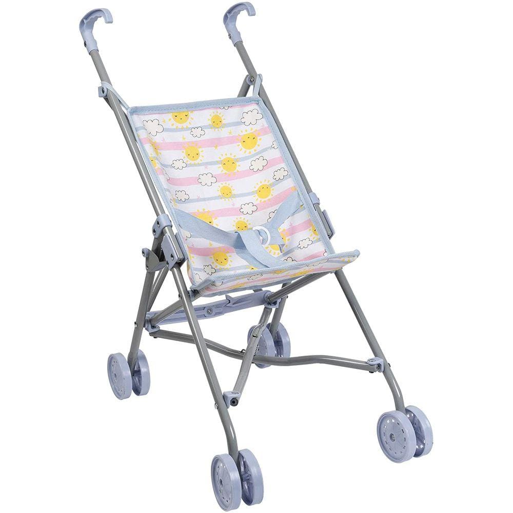 Carrinho de bebê, estampa Sunny Days que muda de cor, serve para bonecas de até 18 polegadas