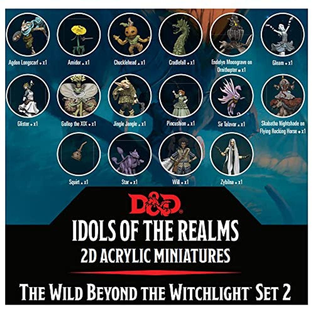 Miniaturas de acrílico 2D de Idols of The Realms: The Wild, 20 unidades