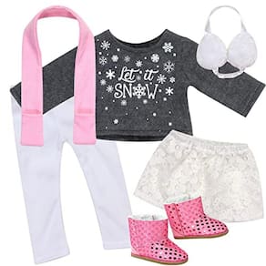 Conjunto de roupas Let it Snow para bonecas de 18"
