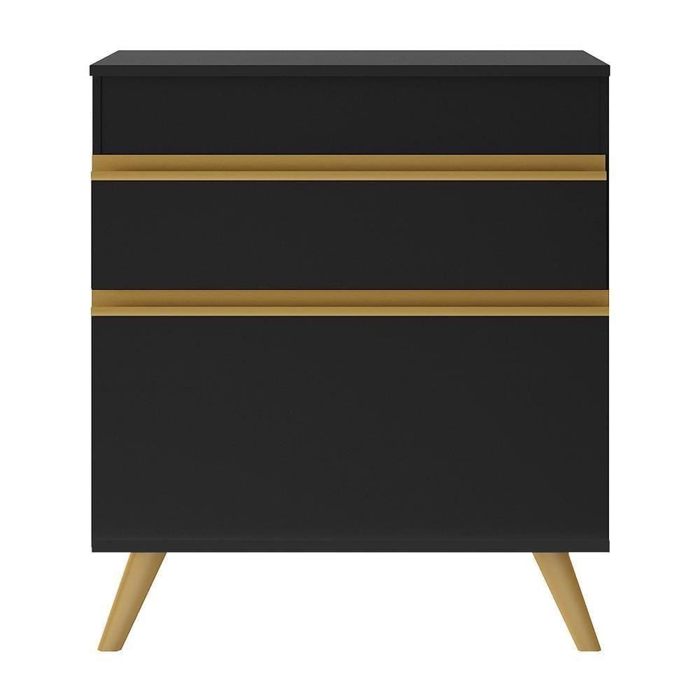 Gabinete Banheiro 1 Porta E 1 Gav Retrô 70cm Mp5024 Preto