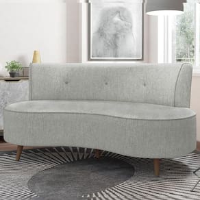 Sofá Living 2 Lugares 160cm Aang Pés Palito Linho Cinza G33 - Gran Belo