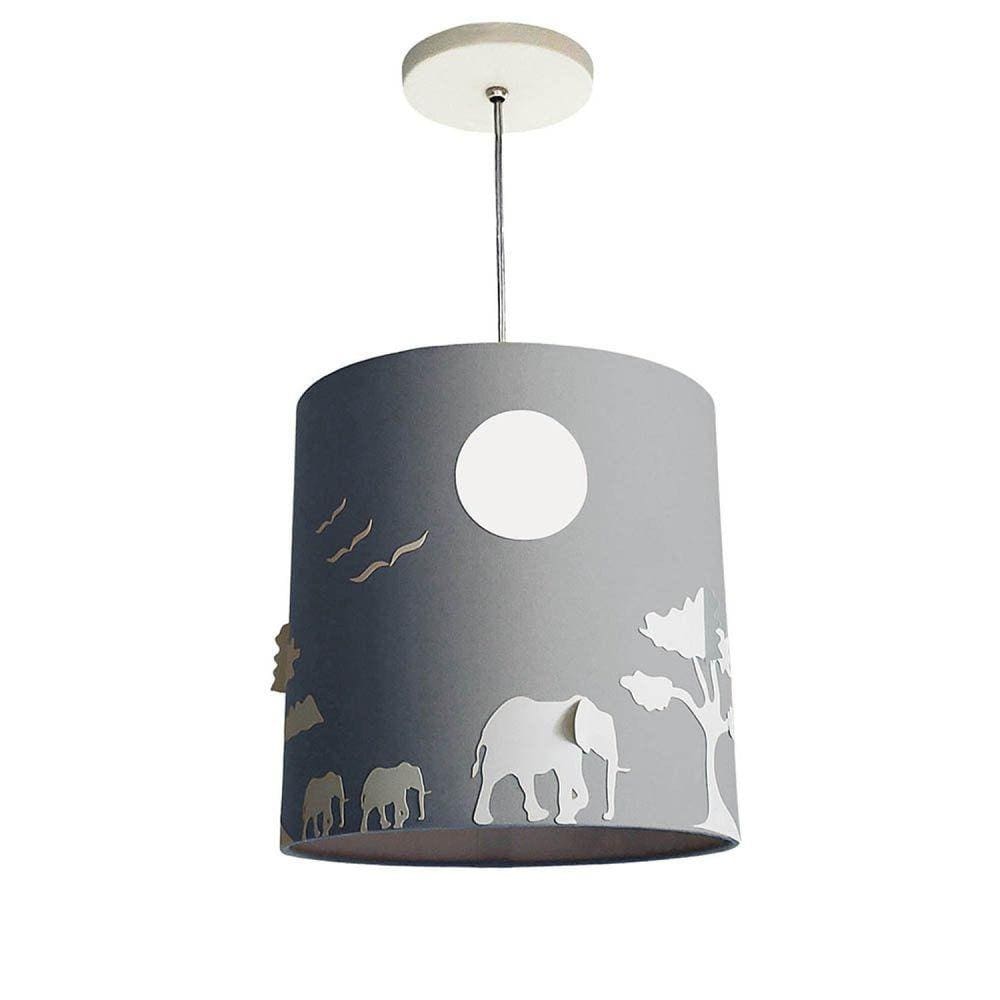 Luminária Pendente 1 Foco 15W Savana 4660 Tom Luz Iluminação Cinza