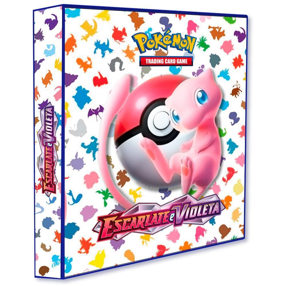 Pasta Álbum Fichário Cards Cartas Mew 10 Folhas Pokémon 151