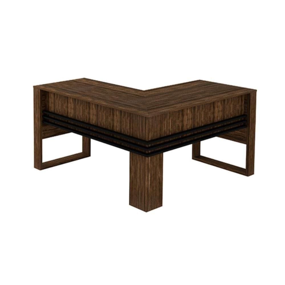 Mesa De Escritório Me4145 Nogal/preto - Tecno Mobili