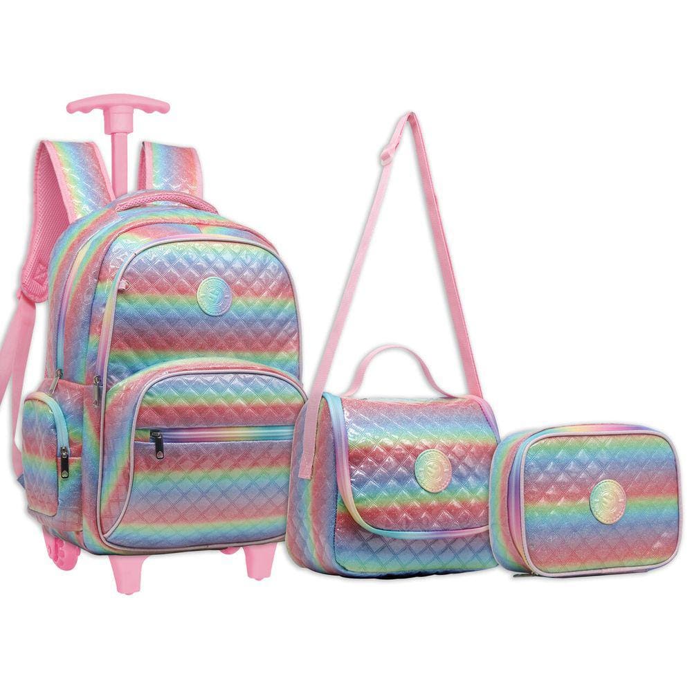 Kit Mochila Juvenil Estojo e Lancheira Com Glitter - Yepp