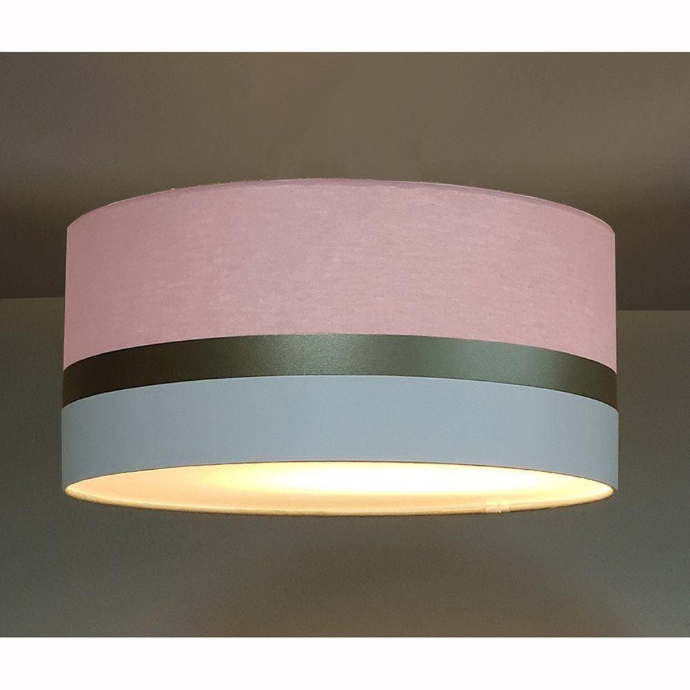 Luminária Plafon 2 Focos 15w 5719 Faixa Dupla Tom Luz Iluminação Rosa/Bronze/Branco