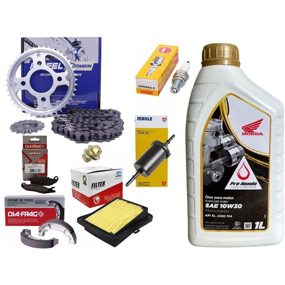 Kit Relação, Filtros, Óleo, Vela, Pastilha Fan 160 15 Á 17