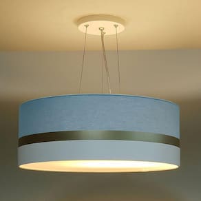 Pendente de Teto LED 40x15cm Faixa Dupla Tom Luz Iluminação Azul/Bronze/Branco