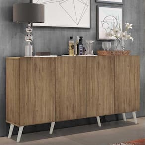 Aparador Buffet Retrô Multimóveis 4 Portas Rustic/branco