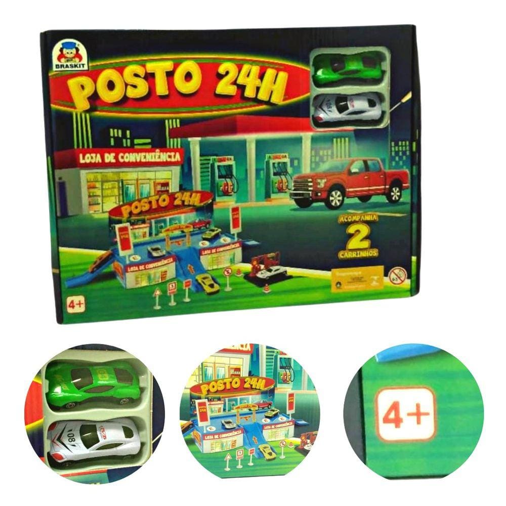 Pista Auto Posto Infantil Com 2 Carrinhos Nig Brinquedos