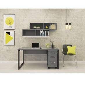 Conjunto de Escritório Linha P25 com 4 Itens Grafito /Preto