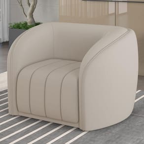 Poltrona Decorativa Sala De Estar Adam Veludo Bege G45 - Gran Belo