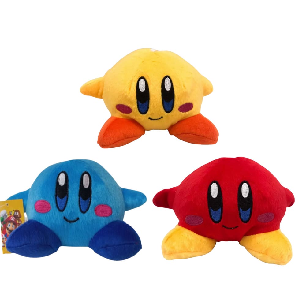 Pelúcias Kirby da Turma do Mario - 03 Personagens