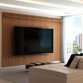 Painel para TV Até 80 Polegadas Leblon Ripado 1 Prateleira Nature - Panorama Móveis