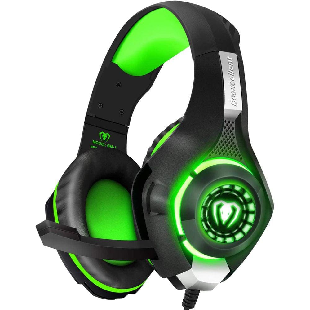 Fone de ouvido para jogos com microfone e LED para PS4, Xbox, PC