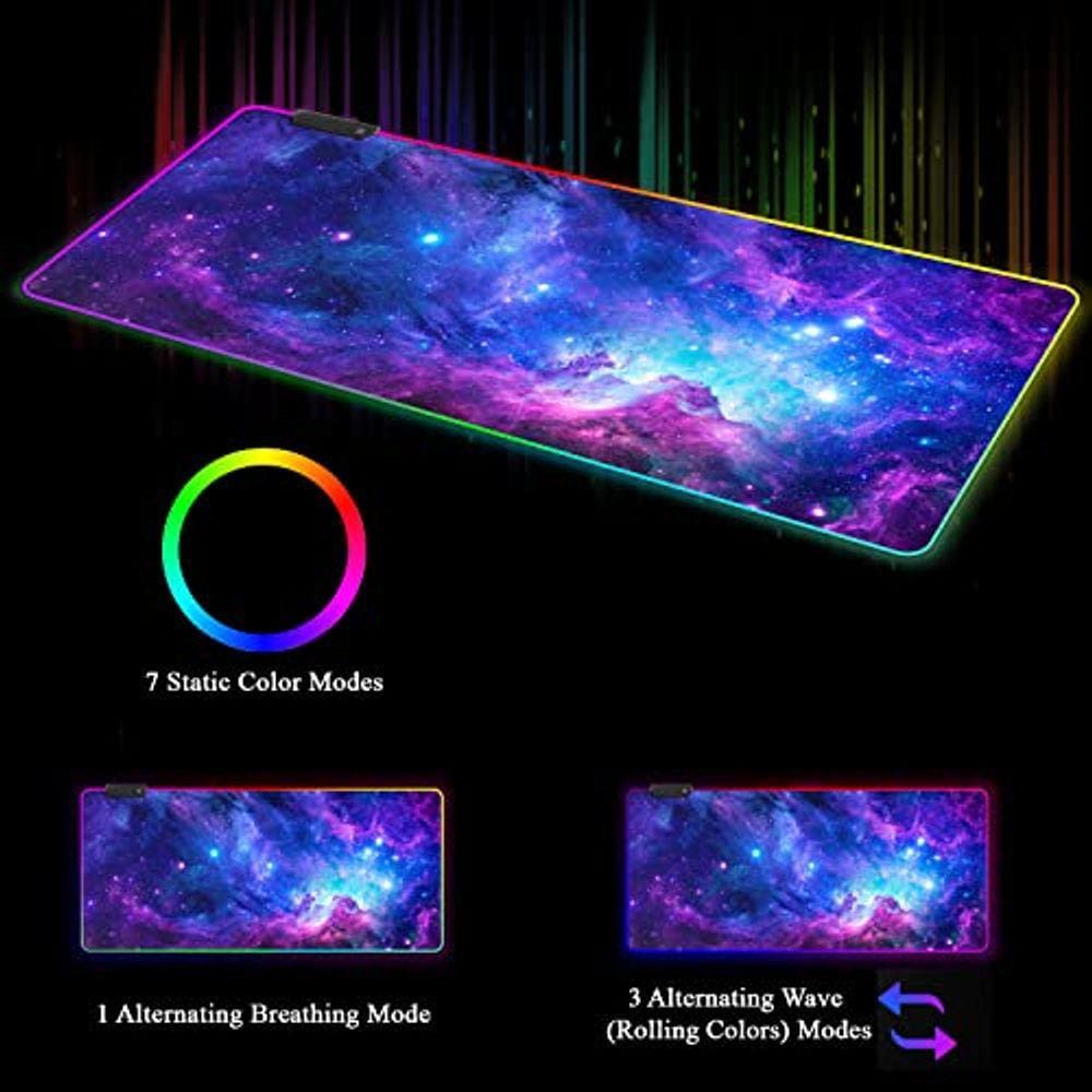 Mouse pad RGB para jogos - bordas costuradas com design personalizado (60 x 35 cm)