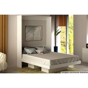 Cama De Casal Articulada Dobrável Multifuncionalcm8016 Branco - Tecno Mobili