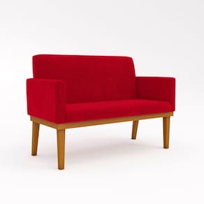 Sofá Namoradeira Confortável Sala De Estar ? Balaqui Decor Cor:vermelho