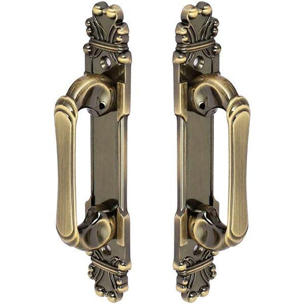 Puxador Duplo Mozart 280mm Bronze Antigo Porta Pivotante
