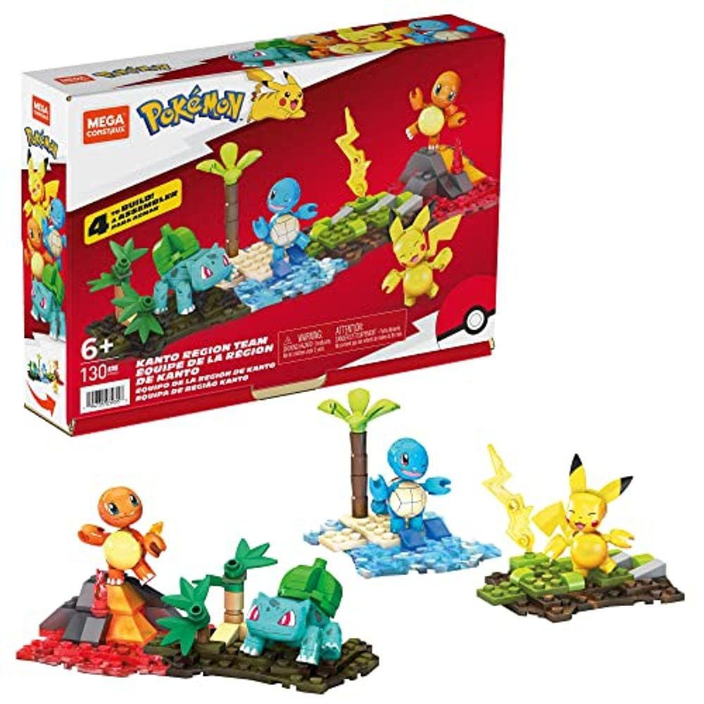 Conjunto de Team Building da Região de Kanto, 130 tijolos, presente de brinquedo, para maiores de 6 anos