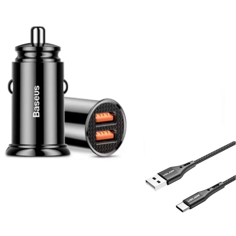 Carregador Veicular USB-TIPO C 60W Alta Resistência