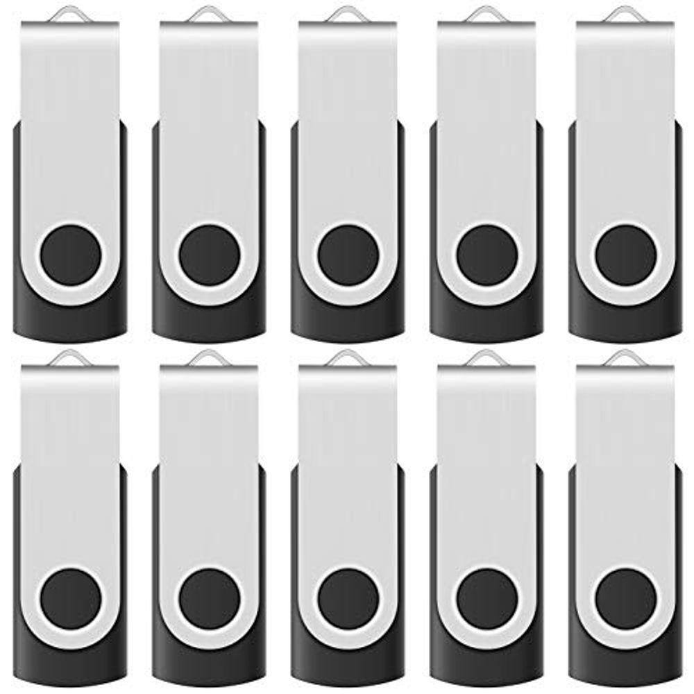 Pacote com 10 unidades flash USB pretas de 4 GB, pequena capacidade para backup e transferência