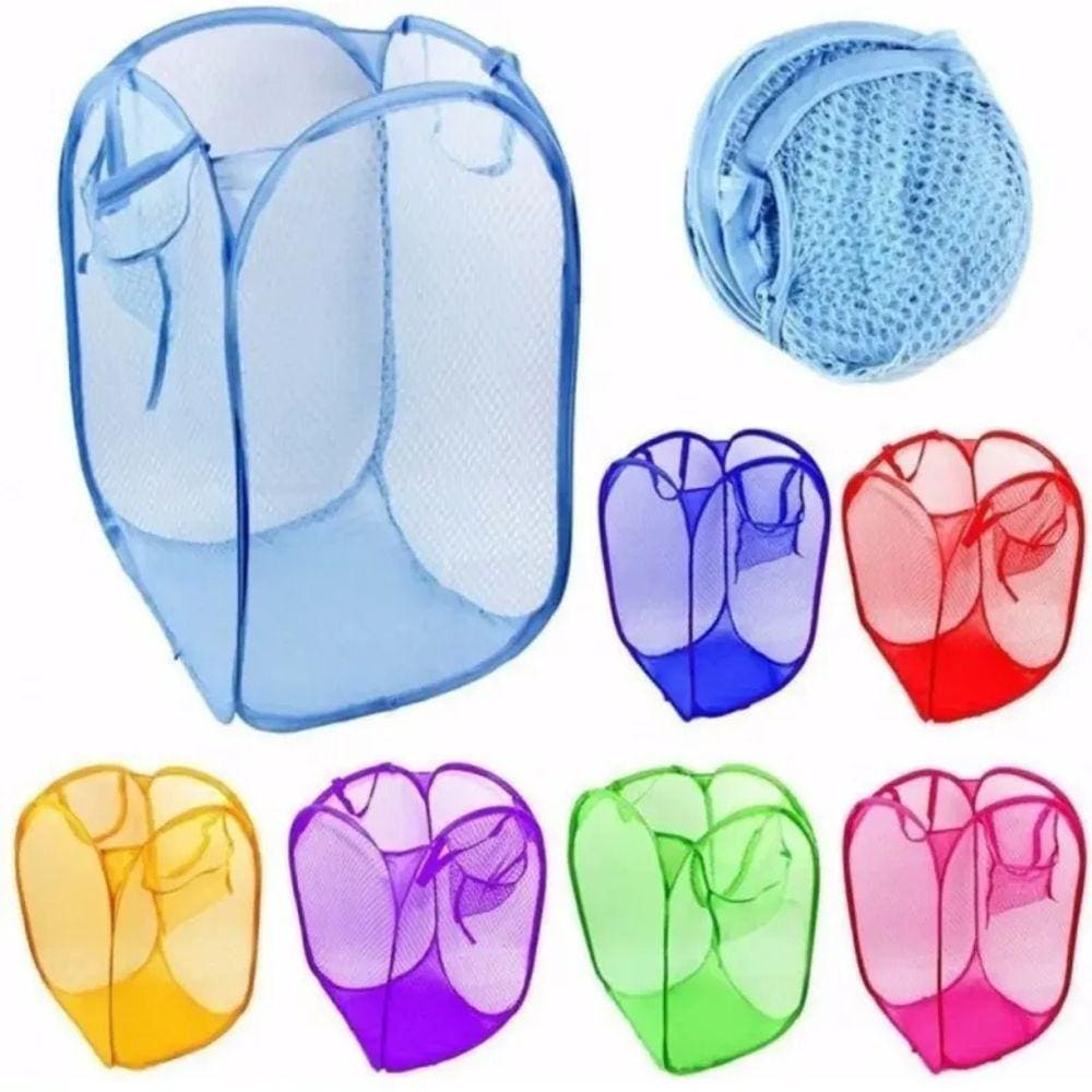 Cesto De Roupa Grande Suja De Lavanderia Dobrável Prático De Nylon