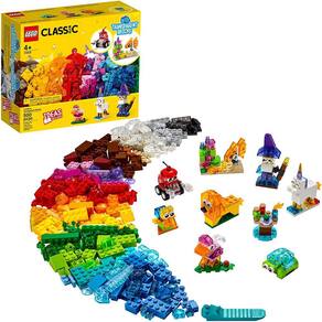 Kit clássico de construção de tijolos transparentes, inspira brincadeiras imaginativas, 500 peças