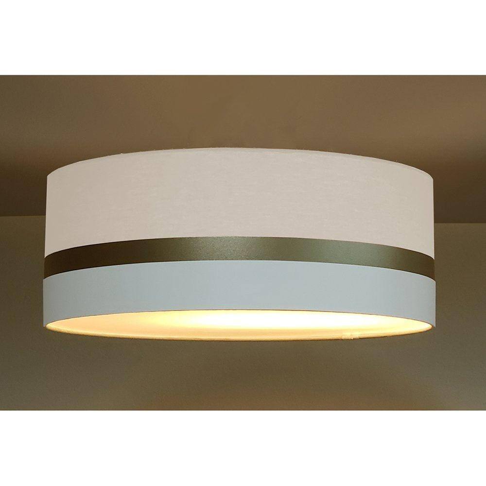 Luminária Faixa Dupla Tom Luz Iluminação Bronze/Branco