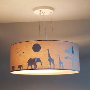 Pendente de Teto LED 40x15cm Savana Tom Luz Iluminação Caqui