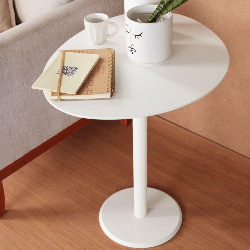 Mesa Monopé Orgânica 64x50cm Branco