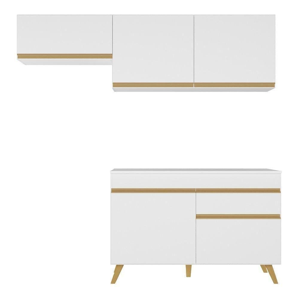 Conjunto Lavanderia Multiuso Armário E Balcão Multimóveis Branco