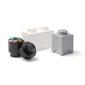 Caixas de armazenamento Lego, conjunto de 3, cinza/branca/preta, 3 peças, neutras