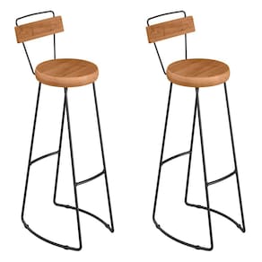 Kit 2 Banquetas Alta Astra Com Encosto Base Metálica - Pallazio