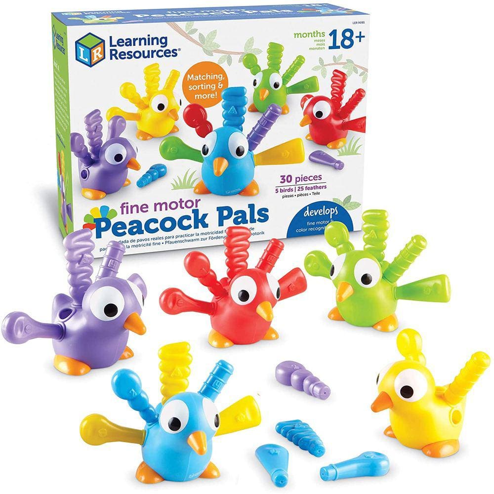 Fine Motor Peacock Pals, brinquedo infantil, conjunto de classificação, 5 peças, 18 meses ou mais