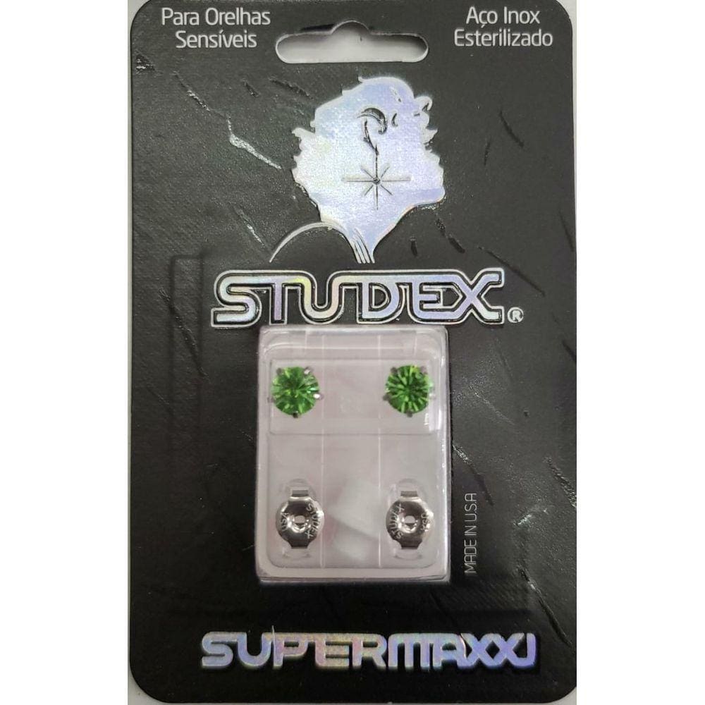 Brinco Studex Supermaxxi Prateado Estrelado Verde L6108w