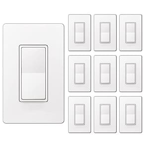 Interruptor de parede BESTTEN, 15A 120/277V, On/Off Paddle Rocker, listado pela UL, branco