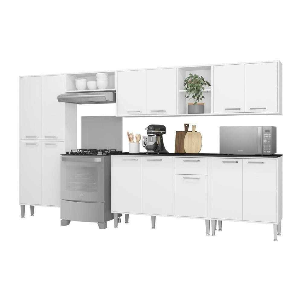 Cozinha Compacta Multimóveis Xangai Jazz Fg3157 Com Armário E Balcão Branca