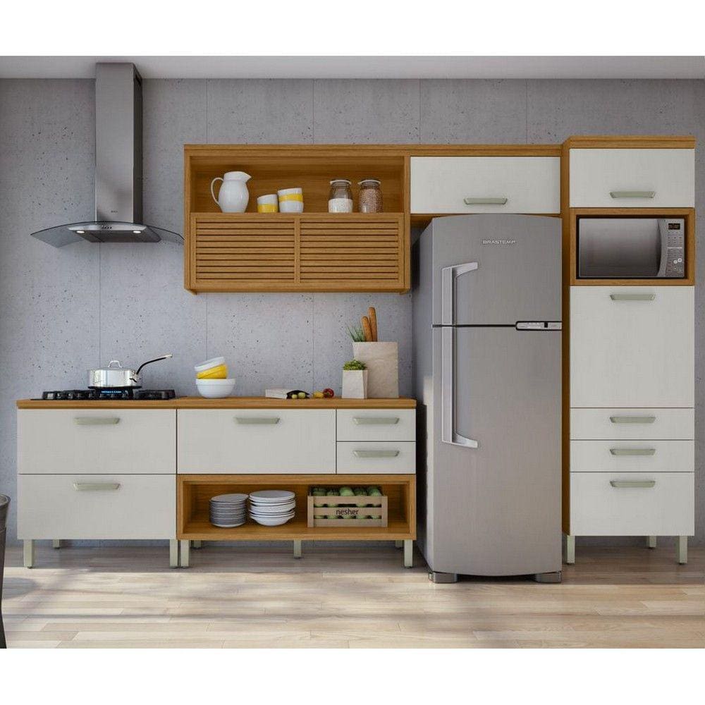 Cozinha 4 Peças Ripado Paneleiro Princesa 100 MDF Nesher