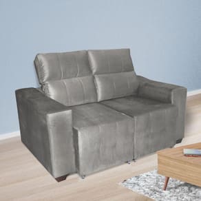 Sofá Alfa 2 Lugares Retrátil Reclinável Cinza - Ws