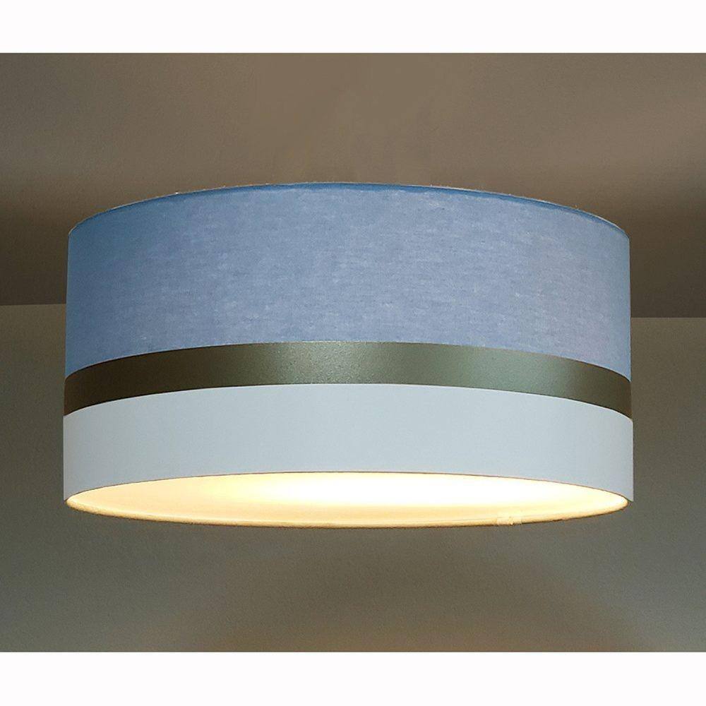 Luminária Plafon 2 Focos 15w 5721 Faixa Dupla Tom Luz Iluminação Azul-bebê/Bronze/Branco