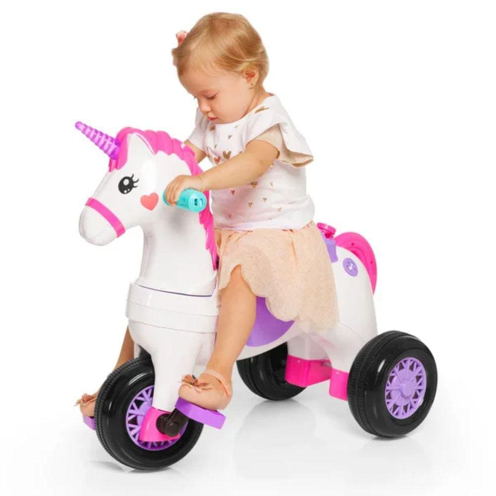 Triciclo Infantil com Aro Protetor e empurrador Fantasy Rosa Calesita