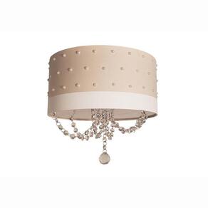 Luminária Plafon 2 Focos 15W Perolas 4279 Tom Luz Iluminação Caqui/Branco