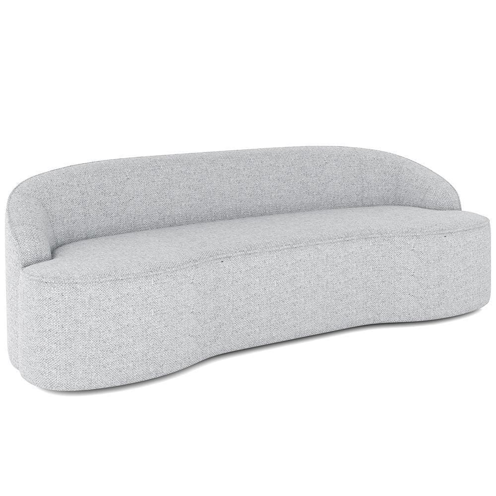 Sofá 4 Lugares Curvo Sala De Estar Living Lótus D02 Linho Cinza 260 Cm D-315